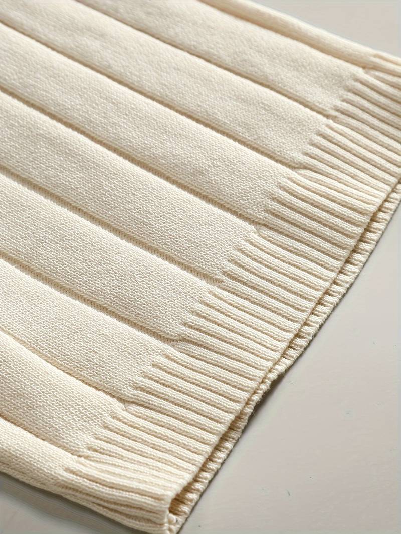 Old Money Classic Ribbed Short Sleeve Lapel Collar Knitted Shirt - Image 5