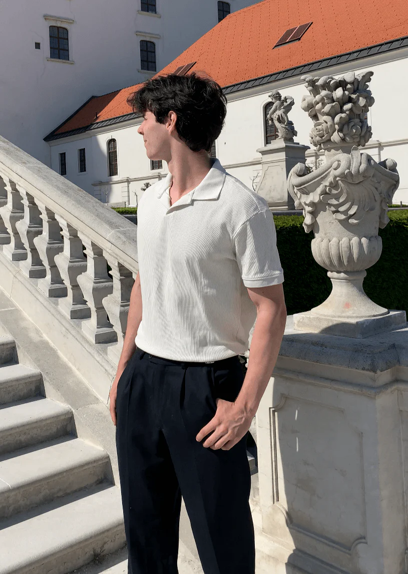 Old Money Woolen Structure Polo T-Shirt - Image 4